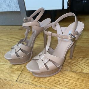 Ysl yves saint laurent nude tribute platform sandal heels